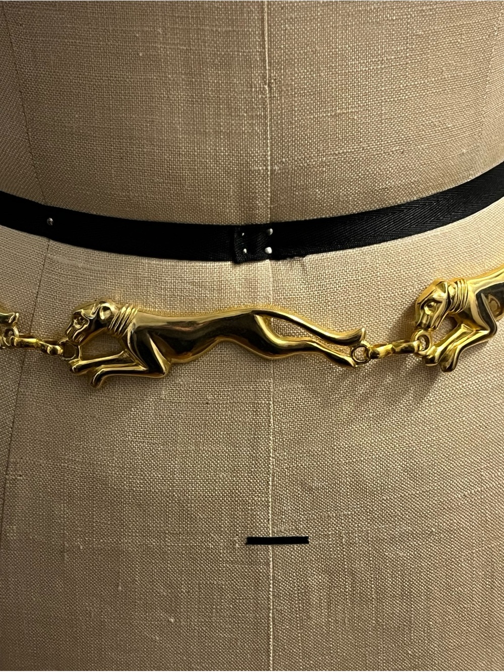 Gold-tone Panther Link Waist Chain Belt - Women Accessories